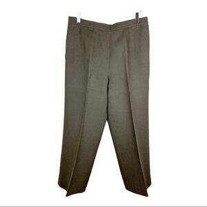 Talbots Olive Green Linen‎ Lined Dress Pants Sz 12